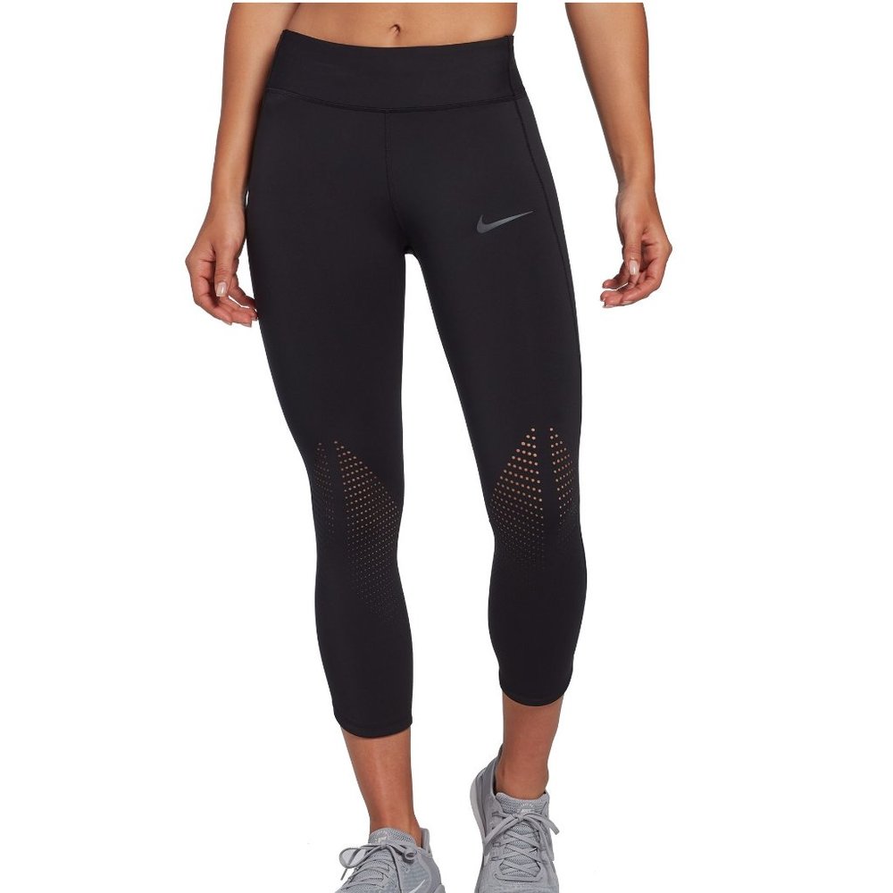 NWT Nike Women's Power Activewear Leggings Dri-Fit Crop Size XS Black $90 L227